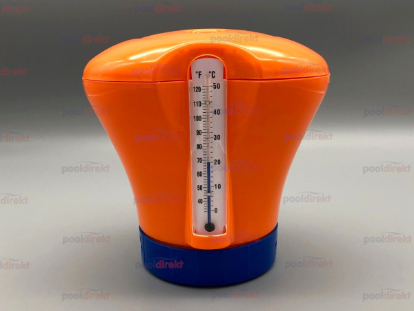 Dosierschwimmer mit Thermometer orange